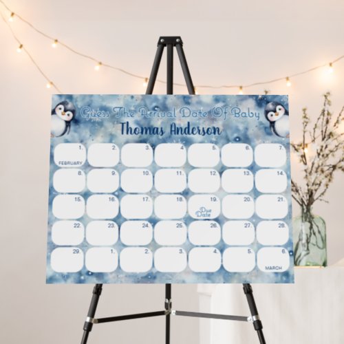 Winter Baby Shower Due Date Guessing Game Foam Board