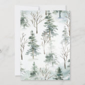 Winter Baby Shower Elegant Chic Forest Pine Trees Invitation (Back)