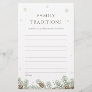 Winter Baby Shower Family Traditions Game