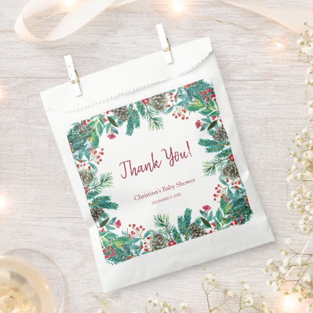 Winter Baby Shower Favor Bag (Clipped)