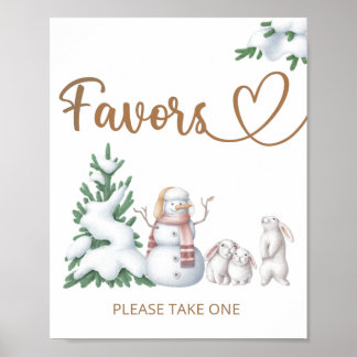 Winter baby shower Favors sign
