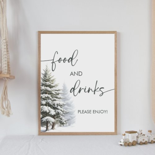 Winter Baby Shower Food And Drinks Sign