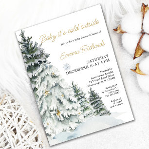Winter Baby Shower Gender Neutral Invitation
