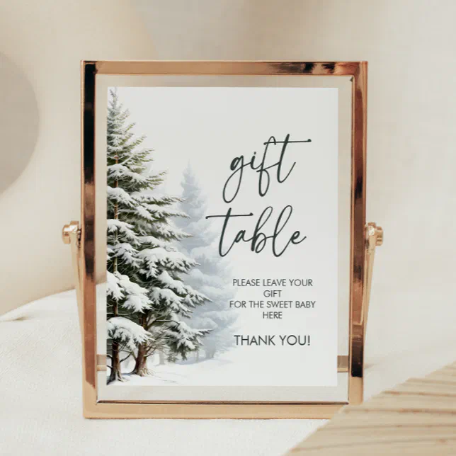 Winter Baby Shower Gift Table Sign Zazzle