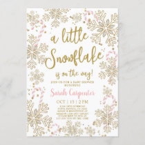 Winter Baby Shower girl a little snowflake Invitation