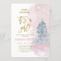 Winter Baby Shower girl Invitation