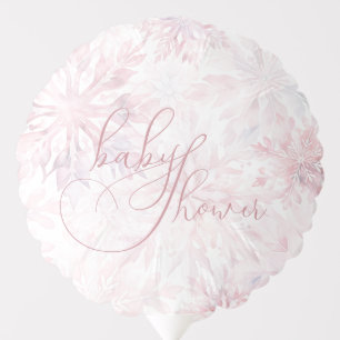 Winter Baby Shower Girl Pink Snowflake Balloon