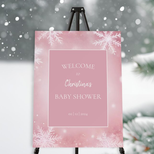 Winter Baby Shower Girl Welcome Sign (Creator Uploaded)