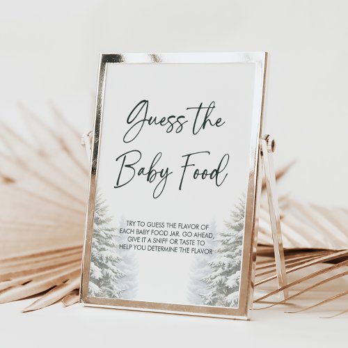 Winter Baby Shower Guess The Baby Food Game Sign