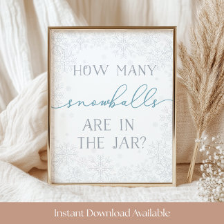 Winter Baby Shower Guessing Game Sign