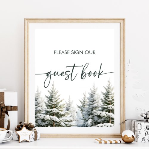 Winter Baby Shower Guest Book Sign