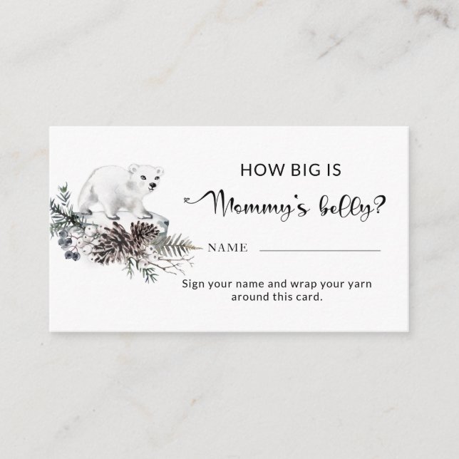Winter baby shower how big is mommy's belly enclos enclosure card (Front)
