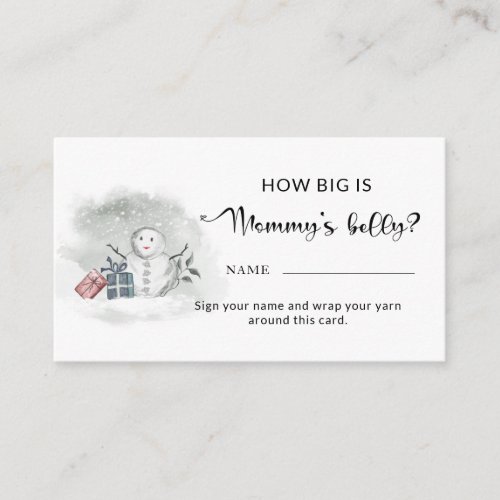 Winter baby shower how big is mommys belly enclosure card