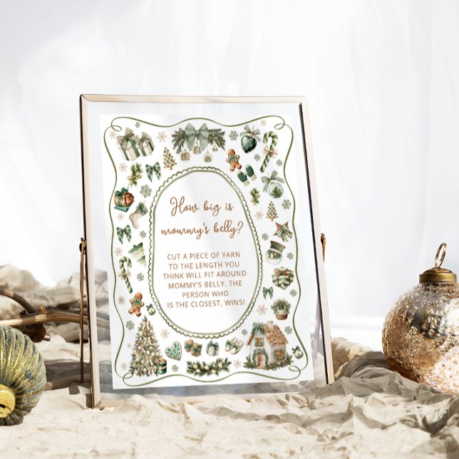 Winter Baby Shower How Big is Mommy's Belly Poster (Creator Uploaded)