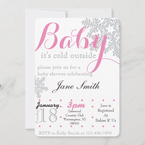 Winter Baby Shower Custom Announcements