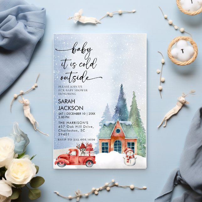 Winter Baby Shower Invitation, baby it's cold  Invitation (Creator Uploaded)