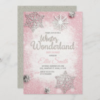 Winter Baby Shower Invitation Baby Shower Silver