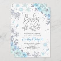 Winter Baby Shower Invitation Blue And Silver