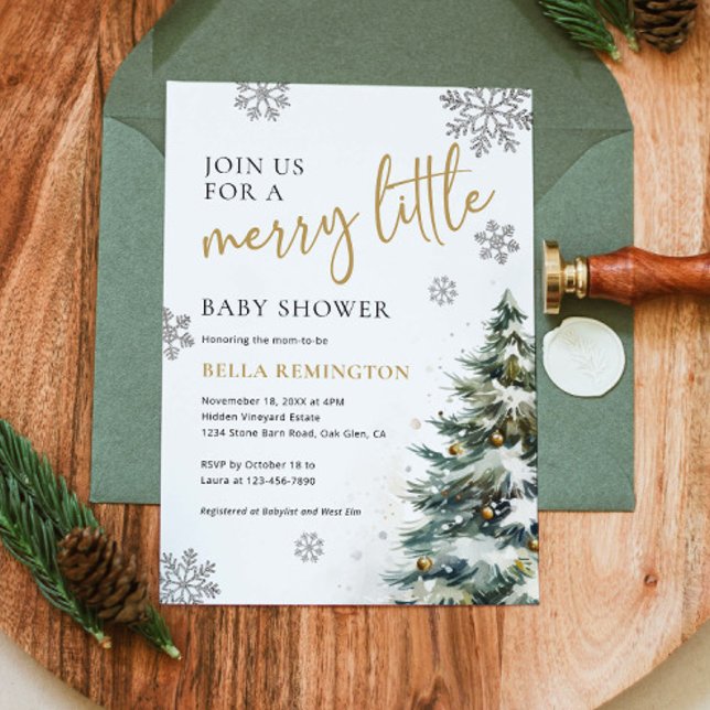 Winter Baby Shower Invitation, Christmas Baby Invitation (Creator Uploaded)