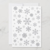 Winter Baby Shower Invitation Gray Snowflake (Back)