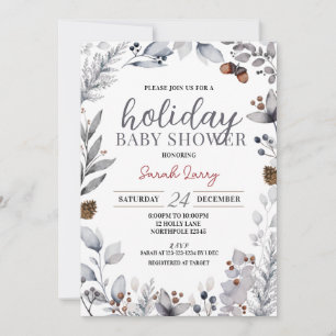 Winter Baby Shower Invitation, Holiday Shower Invitation
