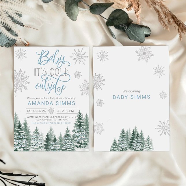 Winter Baby Shower Invitation It's Cold Outside (Winter Baby Shower Invitation It's Cold Outside)
