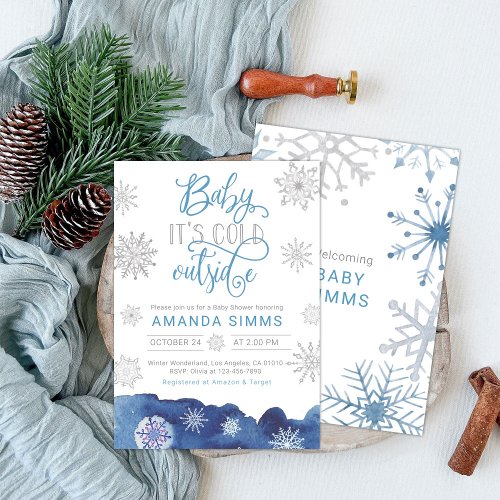 Winter Baby Shower Invitation Its Cold Outside
