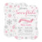 Winter Baby Shower Invitation Pink Snowflake
