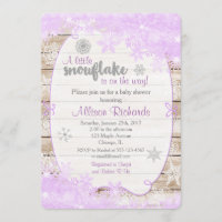 winter baby shower invitation purple and silver