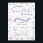 Winter Baby Shower Invitation Purple Snowflake<br><div class="desc">Winter Baby Shower invitation. Purple Snowflake. Girl Baby Shower Invitation. Winter Holiday Baby Shower Invite. Purple and Gray Silver Snowflakes. White Background. For further customization,  please click the "Customize it" button and use our design tool to modify this template.</div>