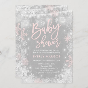 Winter Baby Shower Invitation Rustic Winter Shower