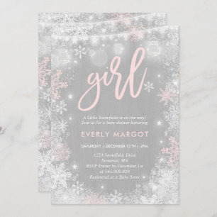 Winter Baby Shower Invitation Rustic Winter Shower