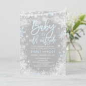 Winter Baby Shower Invitation Rustic Winter Shower (Standing Front)