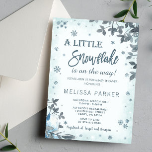 Winter Baby Shower Invitation Snowflake Invite