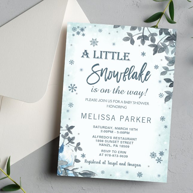 Winter Baby Shower Invitation | Snowflake Invite (Creator Uploaded)