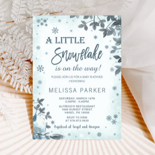 Winter Baby Shower Invitation Snowflake Invite