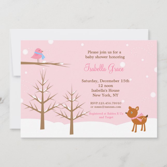 Winter Baby Shower Invitations (Front)