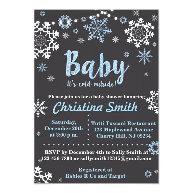 Winter Baby Shower Invitations For A Boy
