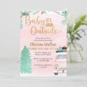 Winter Baby Shower Invitations for Girls (Standing Front)