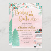 Winter Baby Shower Invitations for Girls (Front/Back)