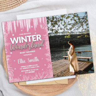 Winter Baby Shower Invitations Ice Glitter Photo