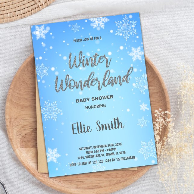 Winter Baby Shower Invitations White Snow (Winter Baby Shower Invitations White Snow)