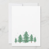 Winter baby shower invite, evergreen trees, cold invitation (Back)