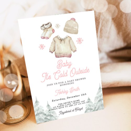 Winter Baby Shower Invite Its Cold Outside Girl