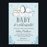 winter baby shower invite, winter animals artic invitation<br><div class="desc">winter baby shower invite,  winter animals artic,  Winter baby shower invite,  evergreen trees,  baby its cold outside,  Winter Baby shower,  Christmas Baby Shower,  trees,  woodland shower,  rustic shower</div>
