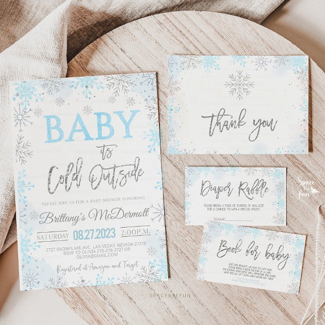 Winter Baby Shower It's Cold Outside  Invitation (Winter Baby Shower, It's Cold Outside Baby Shower, winter baby shower invitation, holiday baby showe)