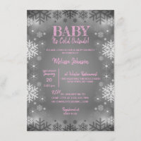 WINTER Baby Shower It's Cold Outside Snowflakes Invitation