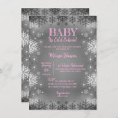 WINTER Baby Shower It's Cold Outside Snowflakes Invitation (Front/Back)