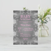 WINTER Baby Shower It's Cold Outside Snowflakes Invitation (Standing Front)
