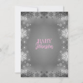 WINTER Baby Shower It's Cold Outside Snowflakes Invitation (Back)
